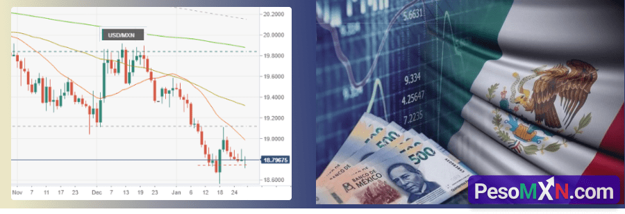 El peso mexicano supera a sus pares de mercados emergentes a medida que el USD/MXN rebota después de llegar a 18.70