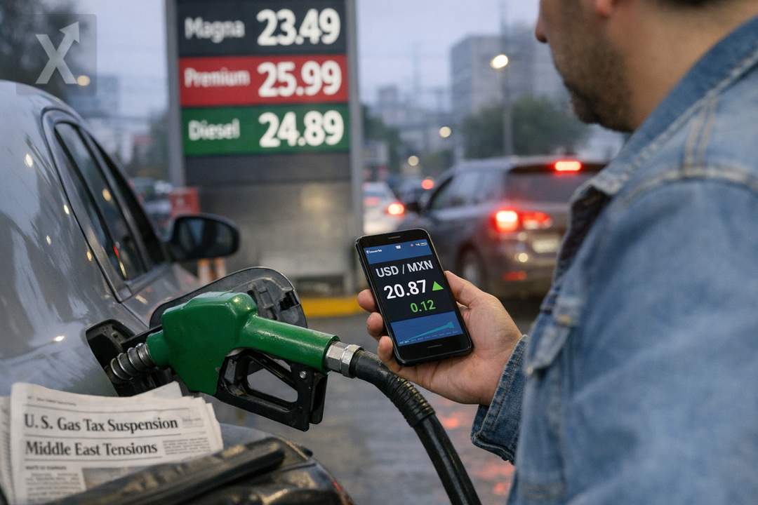 Propuesta de Trump para suspender el impuesto a la gasolina en Estados Unidos reaviva la volatilidad energética y pone presión al tipo de cambio en México